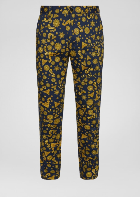 Pantaloni Versace Versace Barocco Western Print Barbati | QXOYBIE-01